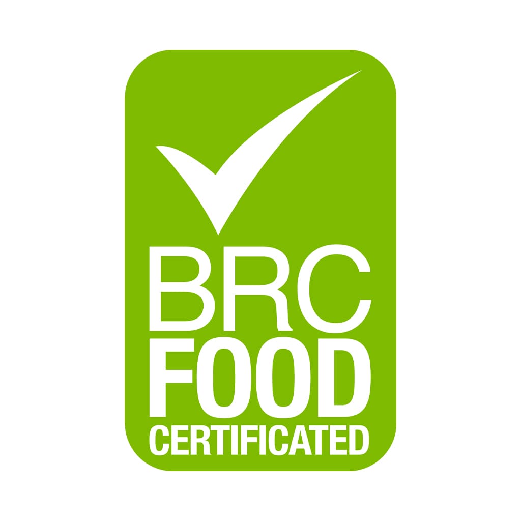 Логото на BRC (British Retail Consortium) – водещ световен стандарт за безопасност на храните, използван от производители, търговци и доставчици.